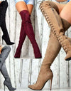 Warm Over The Knee Boots Sexy Fashion Lace Up Boots