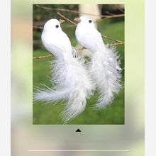 將圖片載入圖庫檢視器 2PC White Simulation Dove Imitation Bird
