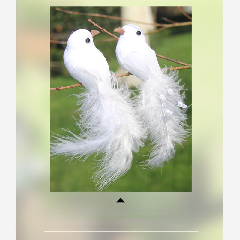 2PC White Simulation Dove Imitation Bird
