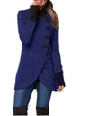 Autumn/Winter Solid Color Single Breasted Spliced Long Sleeve Coat