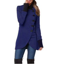 Load image into Gallery viewer, Autumn/Winter Solid Color Single Breasted Spliced Long Sleeve Coat
