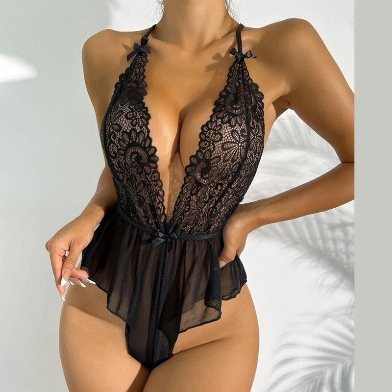 Satin Lace Sexy Sling Nightdress