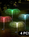 7 Color jellyfish Solar Led garden fiber optic Lamp jellyfish