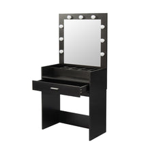 將圖片載入圖庫檢視器 LED 1PC Dressing Table With Mirror Open Storage/Make Up Mirror Light Bulbs
