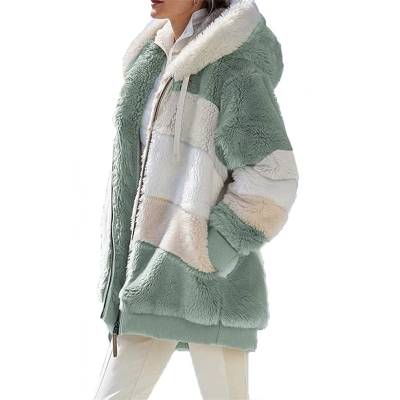 Warm Hooded Fleece Zipper Casual Coats For Winter