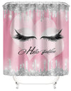 Stylish Rose Gold Eyelash Makeup Print Bath Curtain