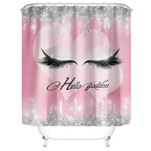 Load image into Gallery viewer, Stylish Rose Gold Eyelash Makeup Print Bath Curtain
