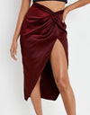Silk Satin Skirt with Side Slit