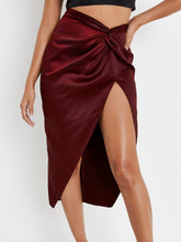 Load image into Gallery viewer, Silk Satin Skirt with Side Slit
