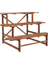 Large 3 Tier Stair Style Wood Plant Stand