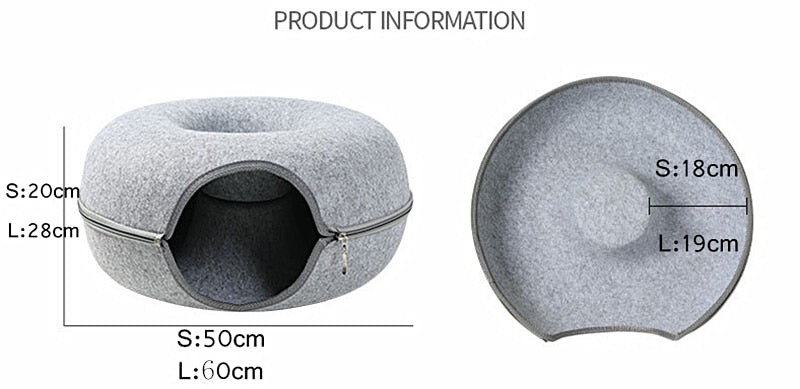 Donut Bed with Zipper Cat House