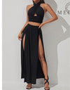 Sexy Crop Top and Skirt Two Piece Set