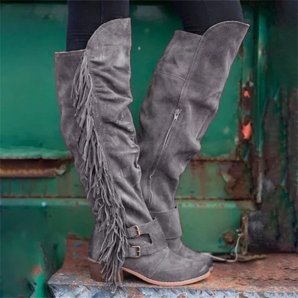 Knee High Boots Western Cowboy Boots
