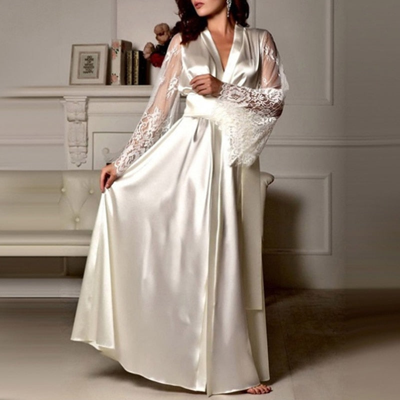 Soft Silk Lace Dressing Gown
