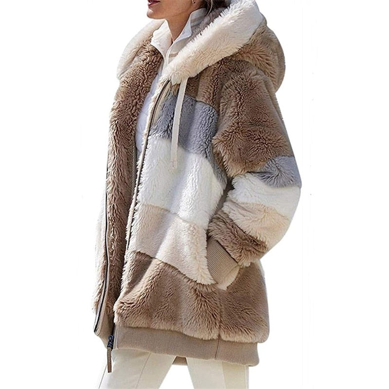 Warm Hooded Fleece Zipper Casual Coats For Winter