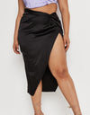 Silk Satin Skirt with Side Slit