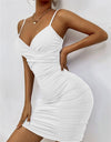 Sexy Ruffle Deep V Neck Dress