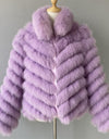 Luxury Real Fox Fur Coat(Reversible) With High-Grade Silk Liner