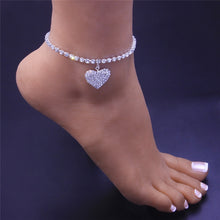 將圖片載入圖庫檢視器 Rhinestone Heart Anklet
