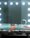 LED Large Makeup Mirror with 14 Dimmable Bulbs Hollywood Lighting and Charging Ports