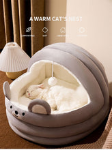 Load image into Gallery viewer, LARGE Indoor Warm Winter Cushion Bed/Cave for Cats
