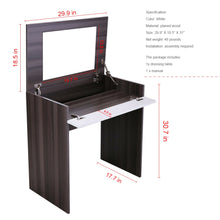 Load image into Gallery viewer, Makeup Vanity Table Set for Bedroom, with Flip-up Mirror and Hidden Storage Box
