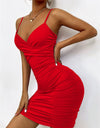 Sexy Ruffle Deep V Neck Dress