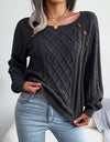 Knitted Acrylic Loose Long Sleeve Sweater