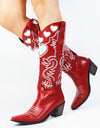 Heart Pointed Toe Embroidery Cowgirl Western Boots
