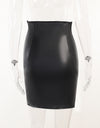 Irregular Faux Leather High Waist A-Line Zipper Skirt