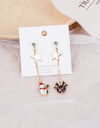 Fashion Green Red Color Star Ball Christmas Earring Women