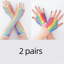 将图片加载到图库查看器，Fishnet Fingerless Long Gloves
