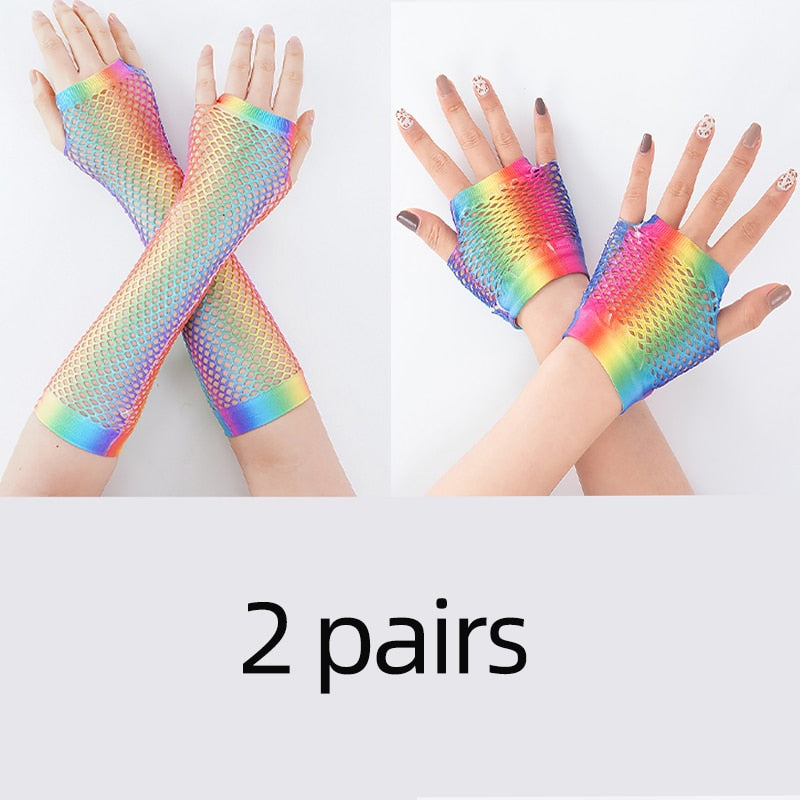 Fishnet Fingerless Long Gloves
