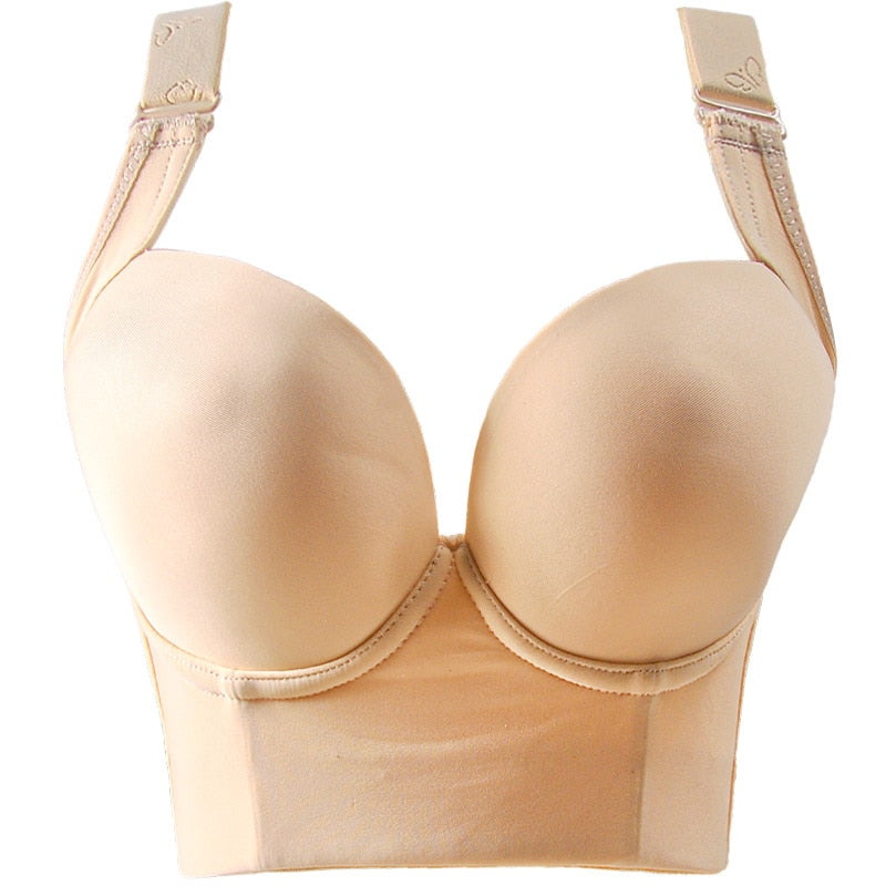 Hide Back Fat With Anti-sagging Deep Cup Push Up Shaper Bra