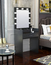 LED 1PC Dressing Table With Mirror Open Storage/Make Up Mirror Light Bulbs