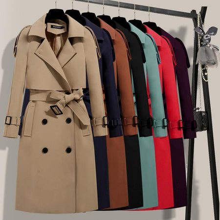 Brand New Long Double Breasted Women's Trench Coat