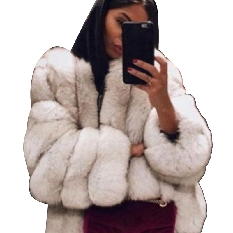 High Quality Elegant Thick Warm Fur Coat