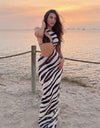 Transparent Zebra Print Beach Dress