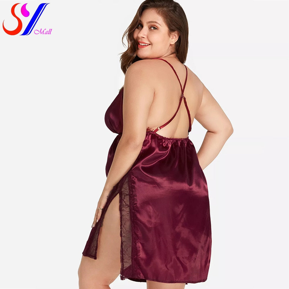 High Quality V-Neck Plus Size Sexy Lingerie Nightwear L-8XL