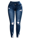 Women's Butt Lifting Skinny Denim Jeans High Waist Pencil Jean Stretchy Distressed Slim Trousers Destroyed Ripped Jean Oversized