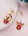 Fashion Green Red Color Star Ball Christmas Earring Women