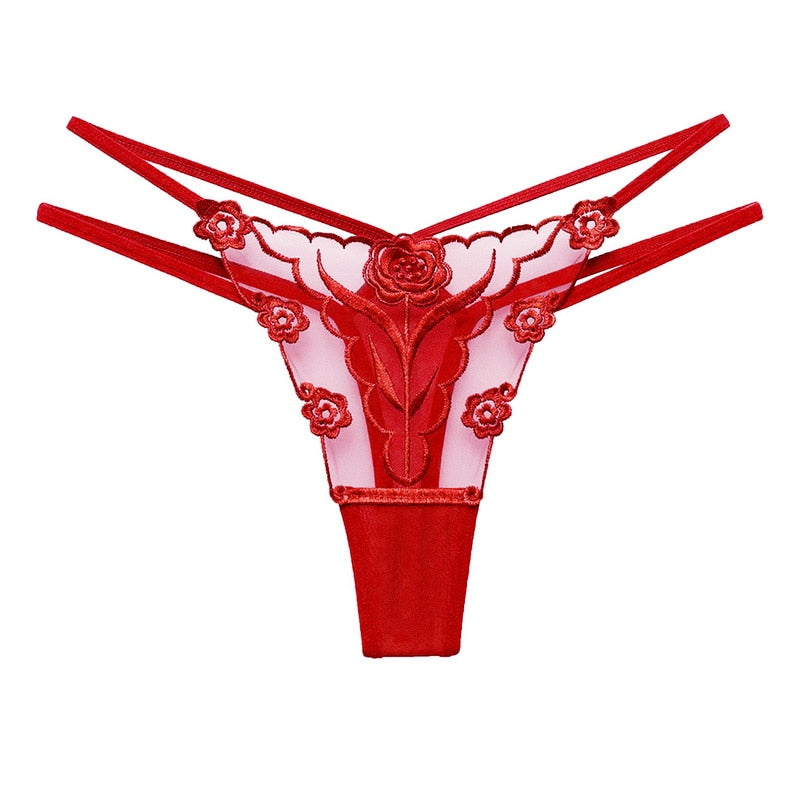 Cute Butterfly Embroidery Women Thongs