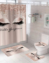 Stylish Rose Gold Eyelash Makeup Print Bath Curtain
