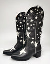 Western New Star Design Slip On Cowgirl Boots Black Brand