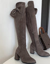 Knee High Suede Chelsea Boots