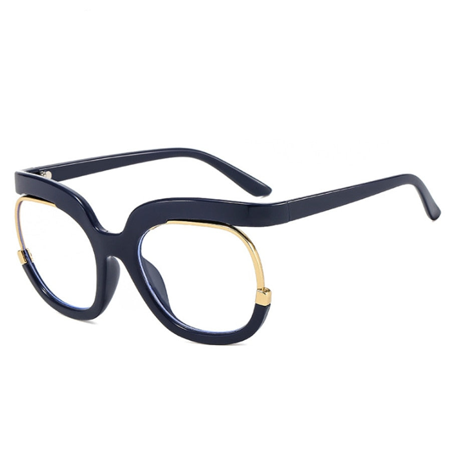 Oversized Fashion Retro Round Anti Blue Light Glasses