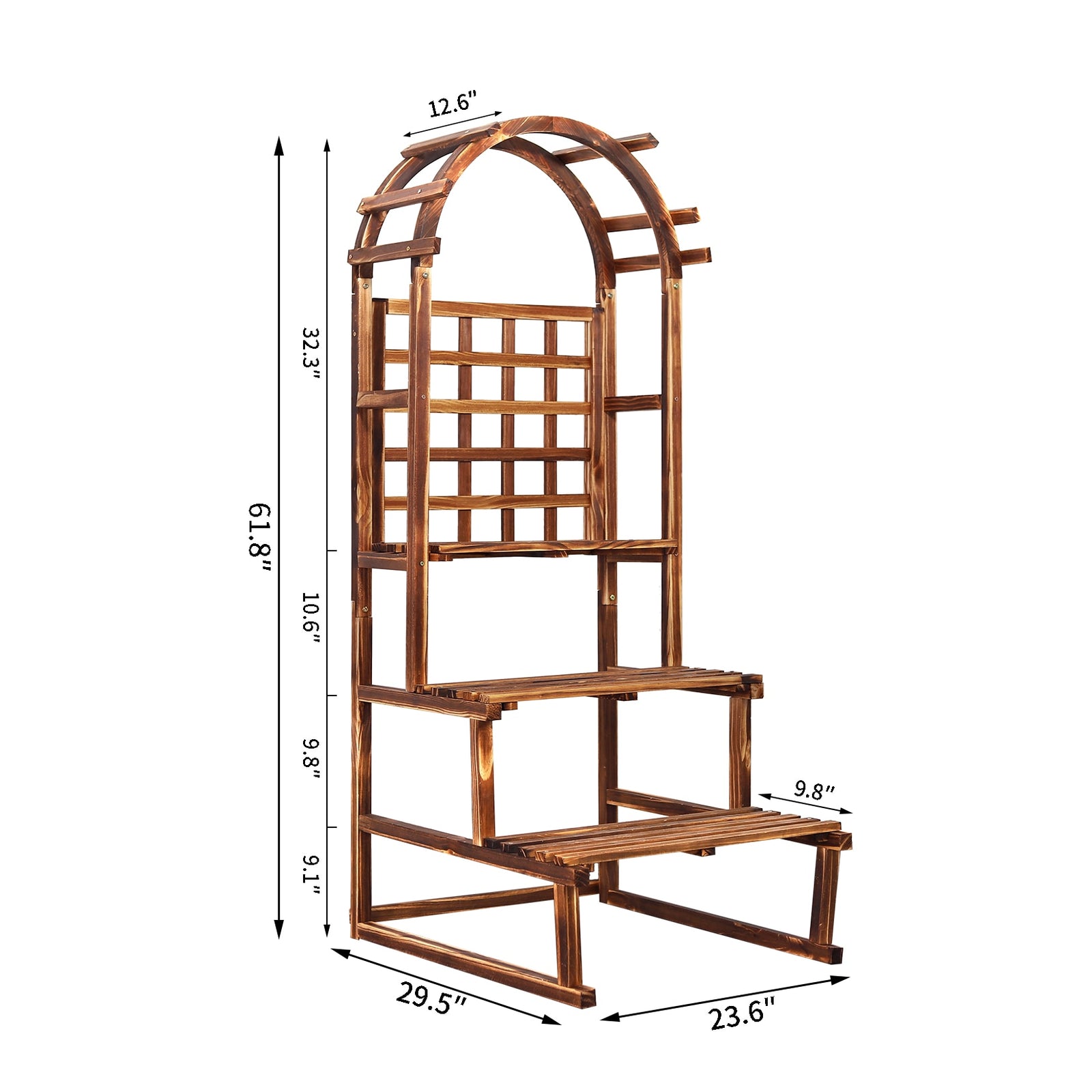 Indoor/Outdoor 3 Tier Wood Plant Stand