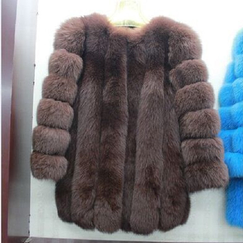 Faux Fur Winter  Elegant Thick Overcoat