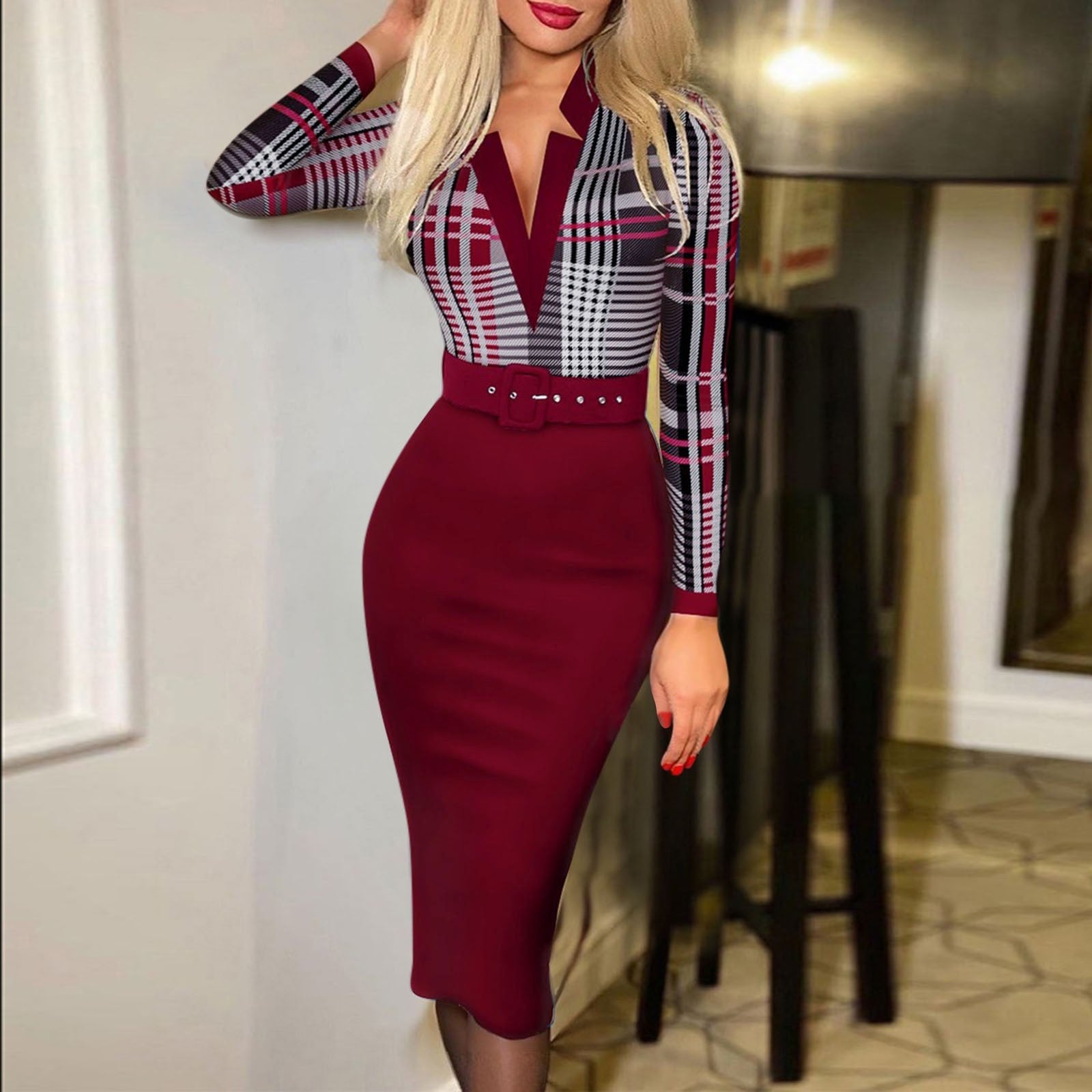 Casual Elegant Fashion Print Work Dress