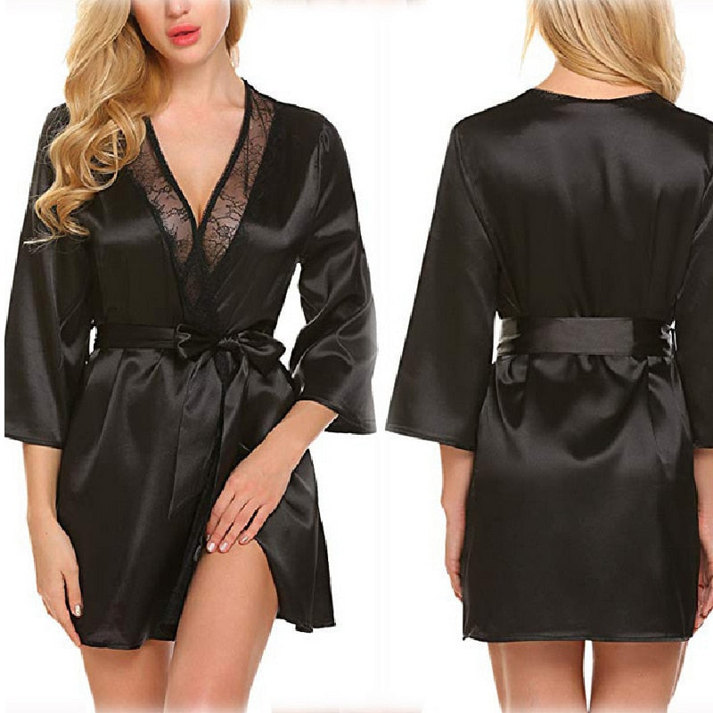 Soft Silk Lace Dressing Gown